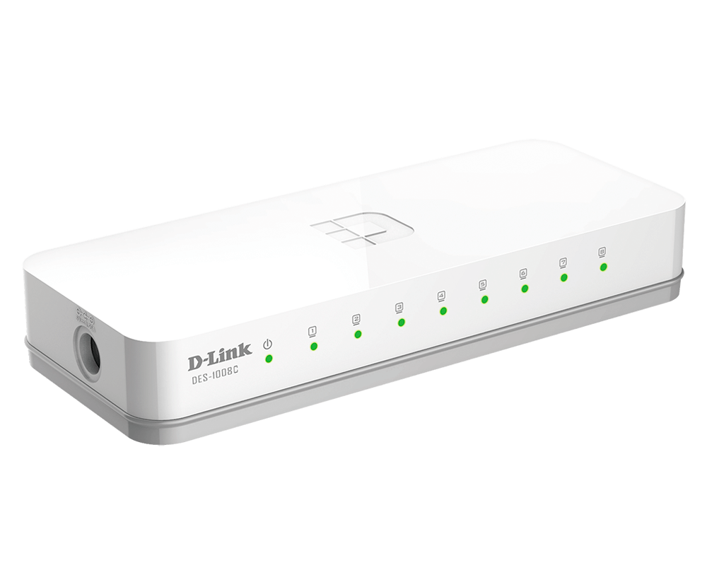 DES1008CSide01 D-LINK DES-1008C 8-PORT 10/100 MBPS UNMANAGED SWITCH HUB - Image 4