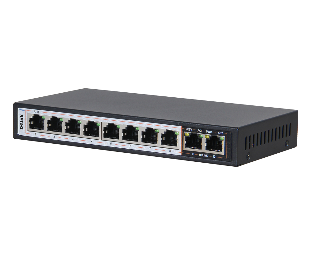 DESF1010PER side D-LINK DES-F1010P-E 250M 10-PORT 10/100 SWITCH WITH 8 POE PORTS - Image 4