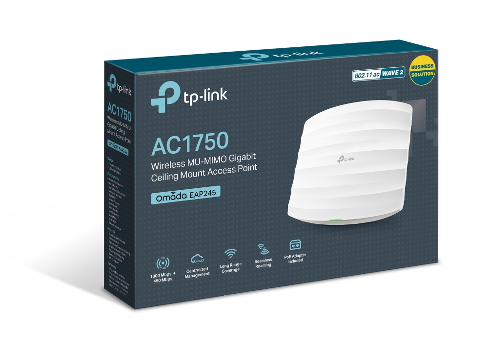 EAP245(US)3.8-340x228x65mm-7022506794_large_1577435518703b TP-LINK EAP265 HD AC1750 WIRELSS MU-MIMO GIGABIT CEILING MOUNT ACCESS POINT - Image 5