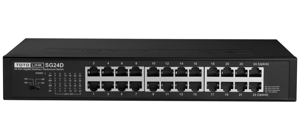 TOTOLINK SG24D 24 PORT SWITCH GIGABIT 10/100/1000 MBPS DESKTOP/RACKMOUNT