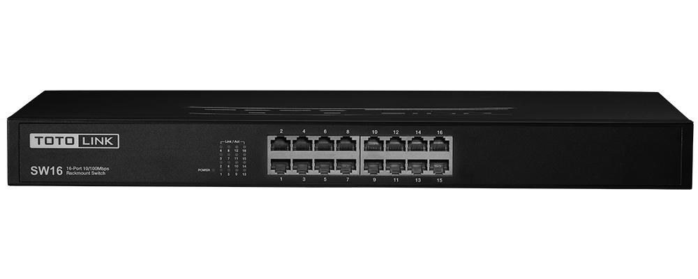 TOTOLINK SW16 SWITCH 16 PORT 10/100 MBPS RACKMOUNT