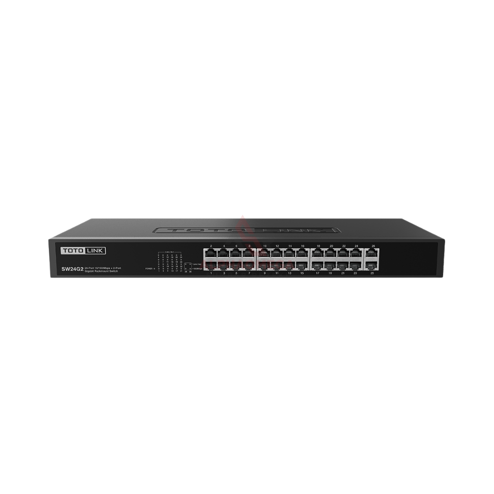 TOTOLINK SW24G2 Switch 24 Port 10/100Mbps + 2 Port Gigabit Rackmount BARANG ORI GARANSI RESMI