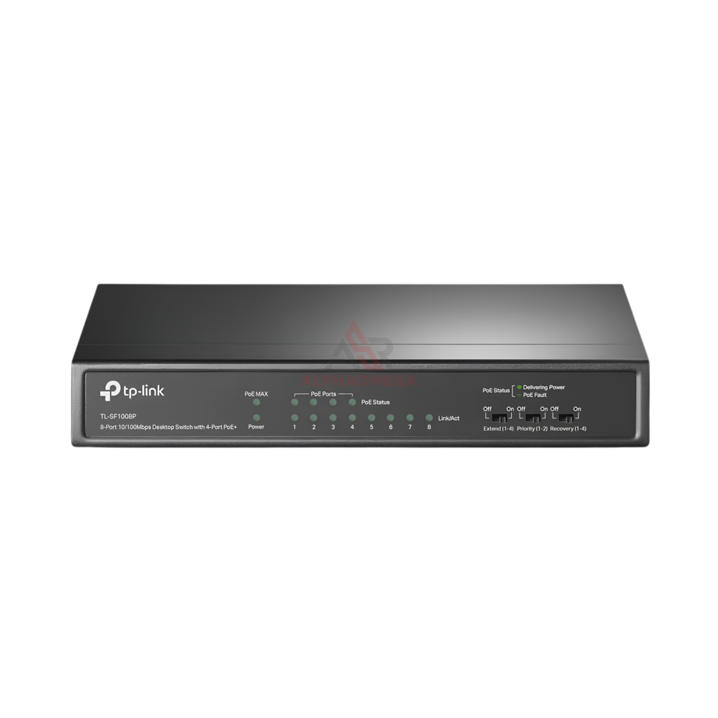 TP-Link TL-SF1008P 8-Port Switch Hub LAN Fast Ethernet dengan 4-Port PoE+ 66W