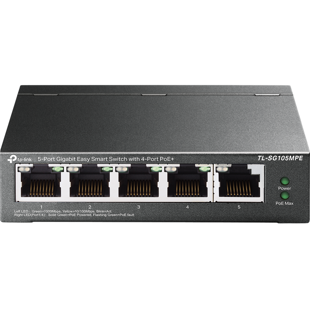 TP-LINK TL-SG105MPE 5 PORT GIGABIT EASY SMART SWITCH WITH 4 PORT POE+