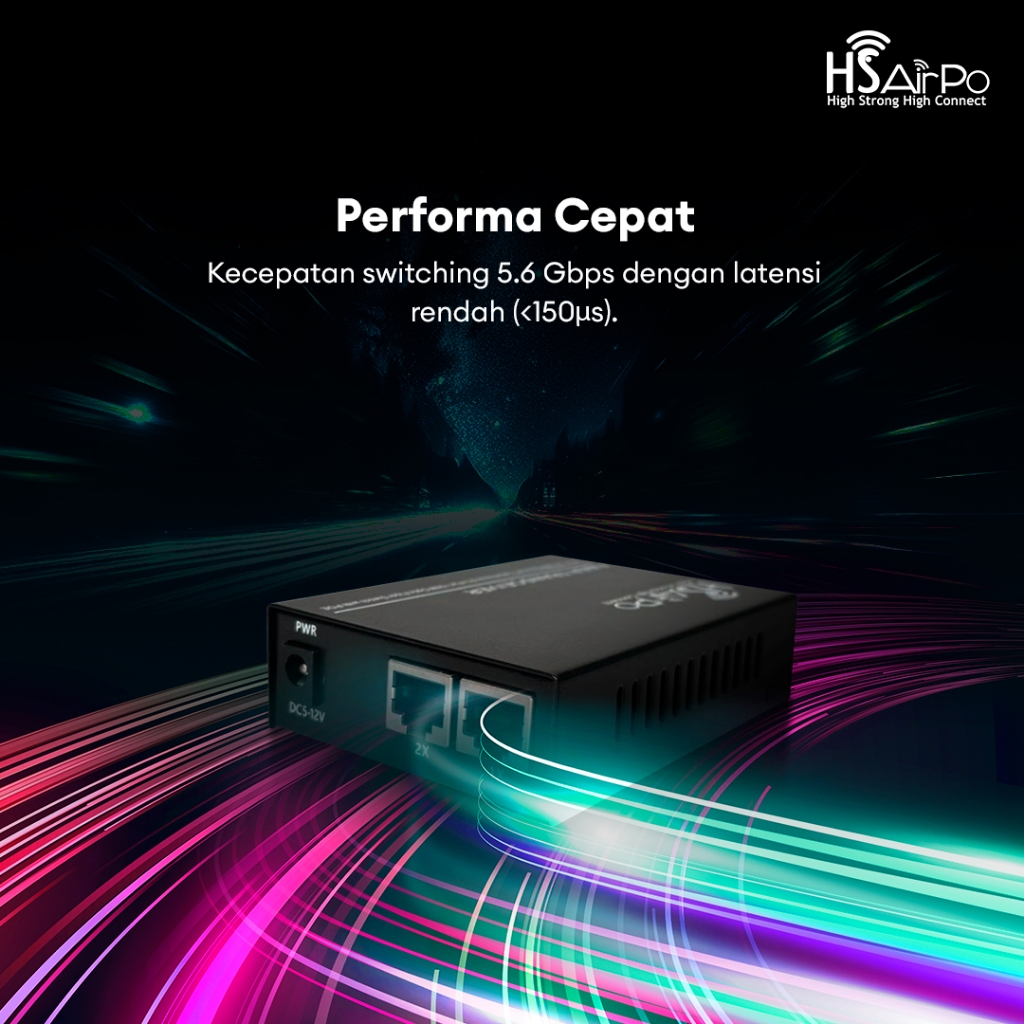 HSAIRPO CM2F2E POE MEDIA CONVERTER 2 FIBER 2 ETHERNET