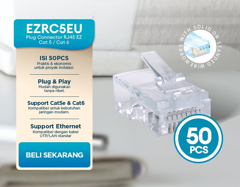 HSAIRPO EZRC5EU CONNECTOR RJ45 EZ CAT 5E/ CAT 6 ANTI GAGAL