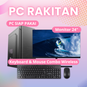 PC Rakitan Core i7 Gen 6 | RAM 8GB | SSD 256GB | Monitor 24 Inch | Siap Pakai