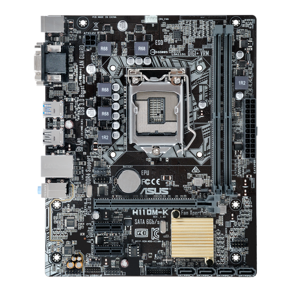 ASUS Motherboard H110M-K LGA 1151 DDR4 Micro ATX