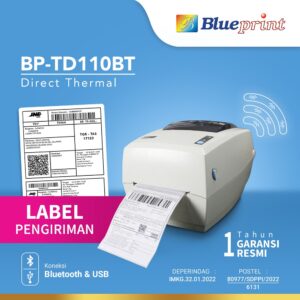 Printer Thermal Barcode Label Resi A6 Blueprint BP-TD110BT | Printer Label Bluetooth