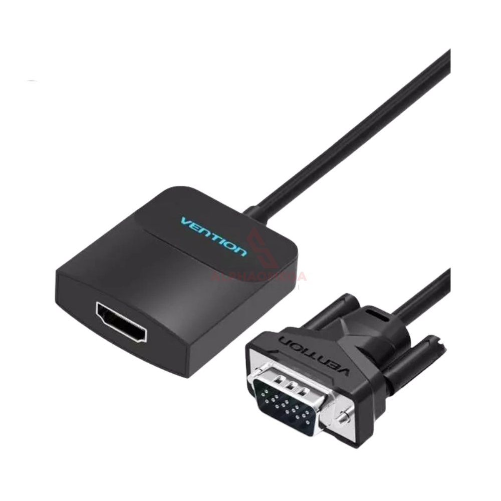 VENTION VGA-HDMI Converter 0.15M Female Micro & Audio Port Black ACNBB Full HD 1080P Adapter