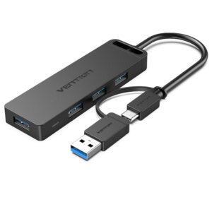 VENTION USB HUB 3.0 4-Port with USB-C & USB 3.0 0.15M CHTBB High Speed USB Splitter Adapter
