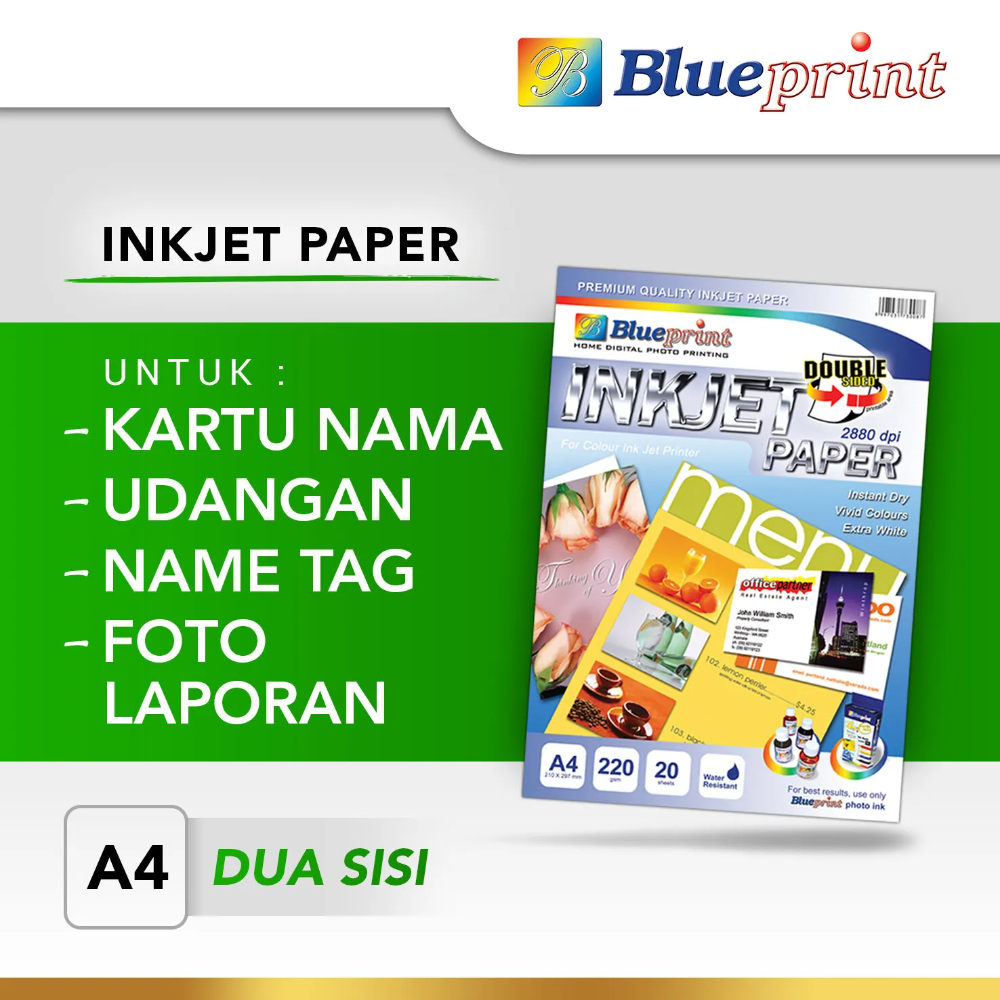 BLUEPRINT INKJET PAPER DOUBLE SIDE A4 220 GSM (BP-DSIPA4220)