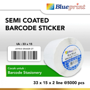 STICKER LABEL BARCODE BLUEPRINT 33X15X2 SEMI COATED ISI 5000PCS (BP-SCS33152)