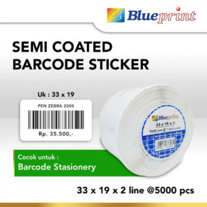 Sticker Label Barcode Blueprint 33x19x2 Semi Coated Isi 5000 Pcs (BP-SCS33192)