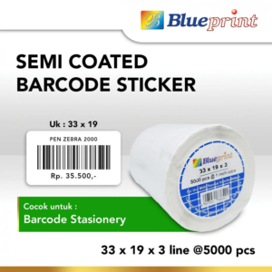 Sticker Label Barcode Blueprint 33x19x3 Semi Coated Isi 5000 Pcs (BP-SCS33193)