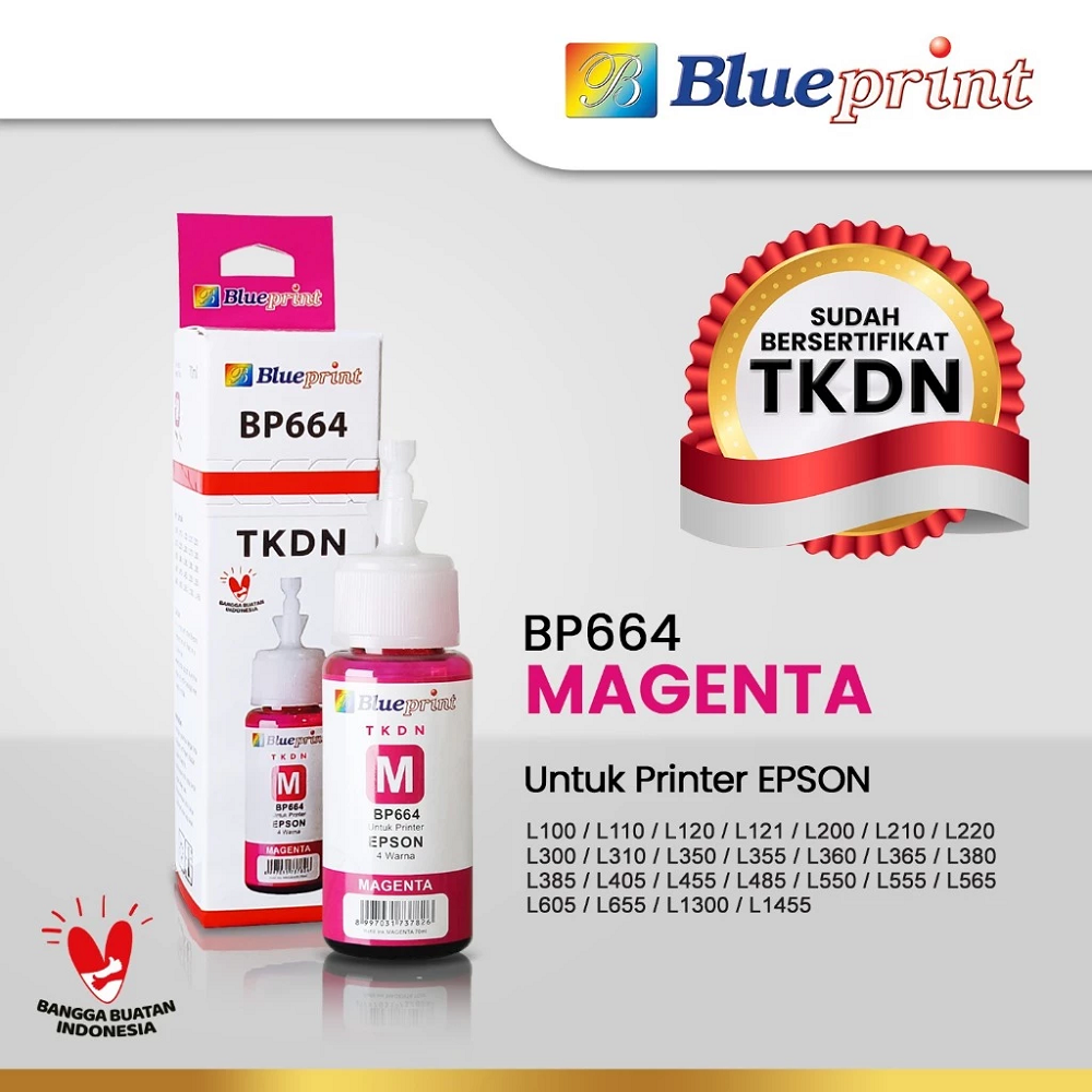 Tinta Epson 664 Blueprint Refill 70 ml Magenta | Tinta Printer Epson Blueprint