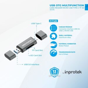 VENTION ALL IN 1 MICRO USB 3.0 TYPE C OTG CARD READER MICRO SD TF - CCH