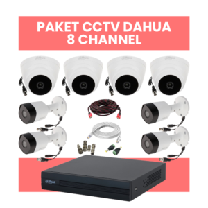 Paket CCTV DAHUA 8 Channel Lengkap DVR 8CH + Kamera 8 Unit + HDD 500GB | Bonus HDMI & LAN | Free Pemasangan