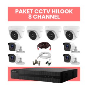 Paket CCTV HILOOK 8 Channel Lengkap DVR 8CH + Kamera 8 Unit + HDD 500GB | Bonus HDMI & LAN | Free Pemasangan