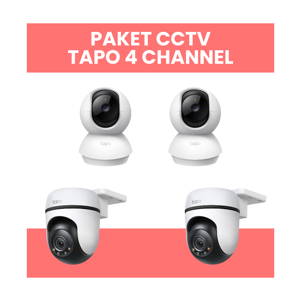 Paket Kamera CCTV TAPO Indoor & Outdoor 2K + Memori 256GB | Free Pemasangan
