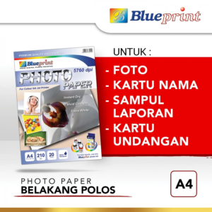 Blueprint Glossy Photo Paper A4 Polos 210 UM (Anggrek) (BP-GPA4190P) | Kertas Foto Inkjet
