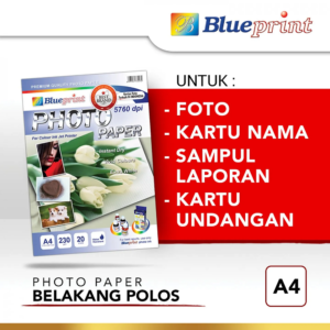Blueprint Photo Paper A4 Polos 230 GSM (Tulip) (BP-GPA4230P) | Kertas Foto Inkjet