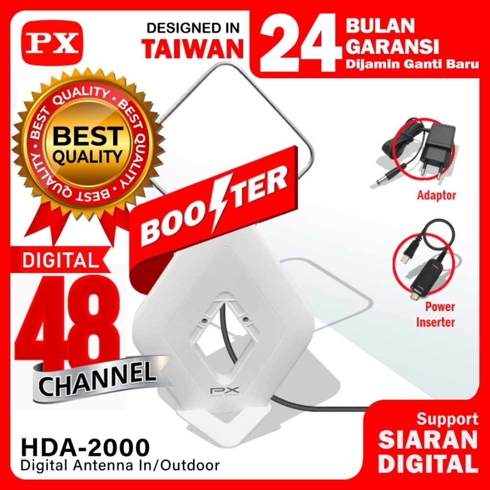 Antena TV Digital Analog Indoor / Outdoor Booster DVB-T2 PX HDA-2000