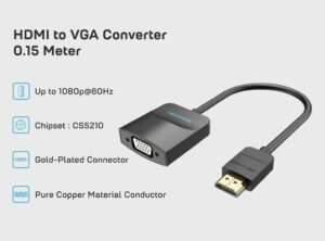 VENTION HDMI TO VGA CONVERTER 0.15M BLACK 42154