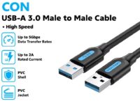 VENTION CABLE USB 3.0 EXTENSION MALE TO MALE 0.25
