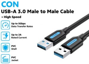VENTION CABLE USB 3.0 EXTENSION MALE TO MALE 0.25