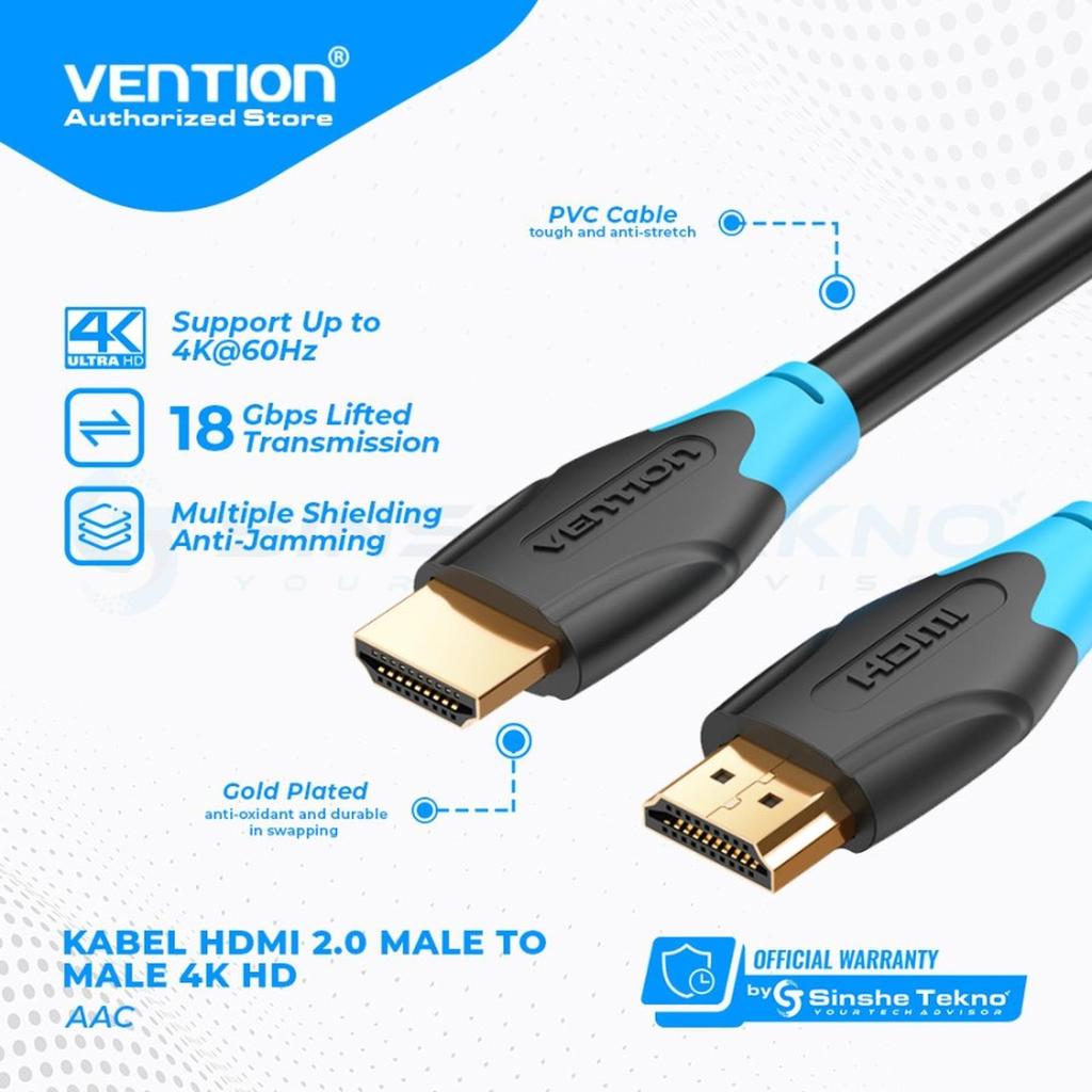 VENTION CABLE HDMI BLACK 10M AACBL 4K UHD HIGH SPEED QUALITY