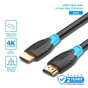 VENTION CABLE HDMI BLACK 5M AACBJ HIGH SPEED QUALITY