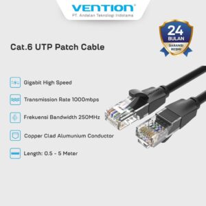 VENTION CAT 6 UTP PATCH CABLE 3M BLACK TL-IBEBI