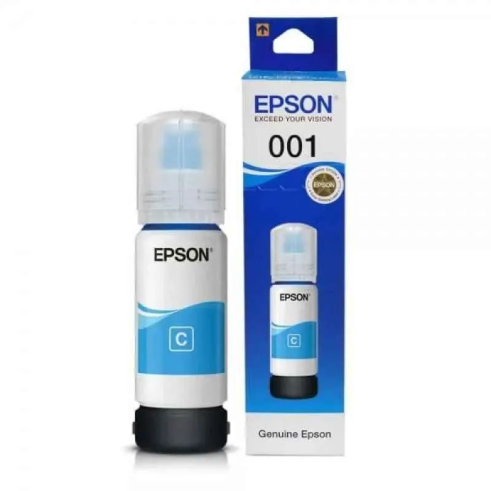 Tinta Epson 001 Cyan Original | Tinta Printer Epson EcoTank Warna Biru