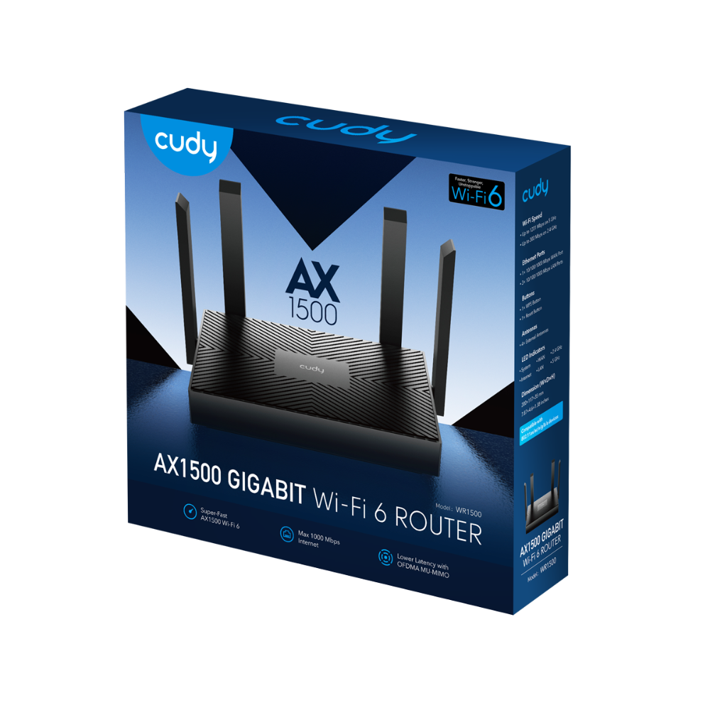 Cudy WR1500 WiFi 6 Router AX1500 Dual Band | Router Internet