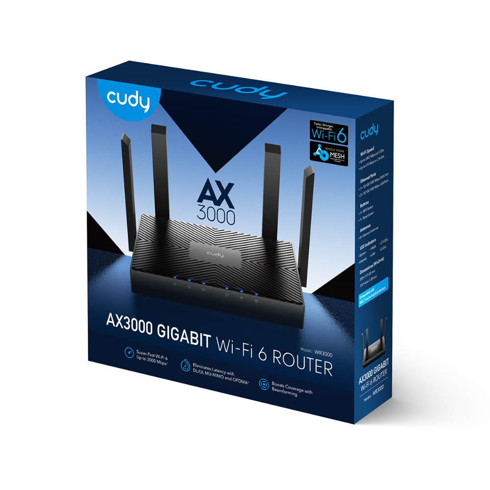 Cudy WR3000 WiFi 6 Router AX3000 Dual Band | Router Internet