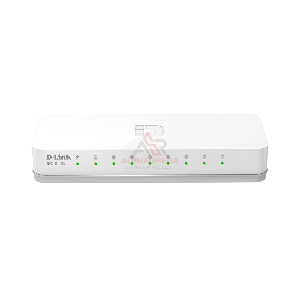 D-LINK SWITCH 8PORT DES-1008C Fast Ethernet Unmanaged Switch 10/100Mbps Plug & Play
