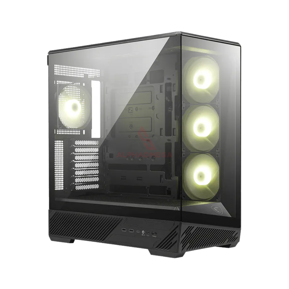 MSI MAG PANO 130R PZ BLACK Mid Tower Gaming Case Panoramic Tempered Glass ARGB ATX Black Gaming Case GARANSI RESMI INDONESIA
