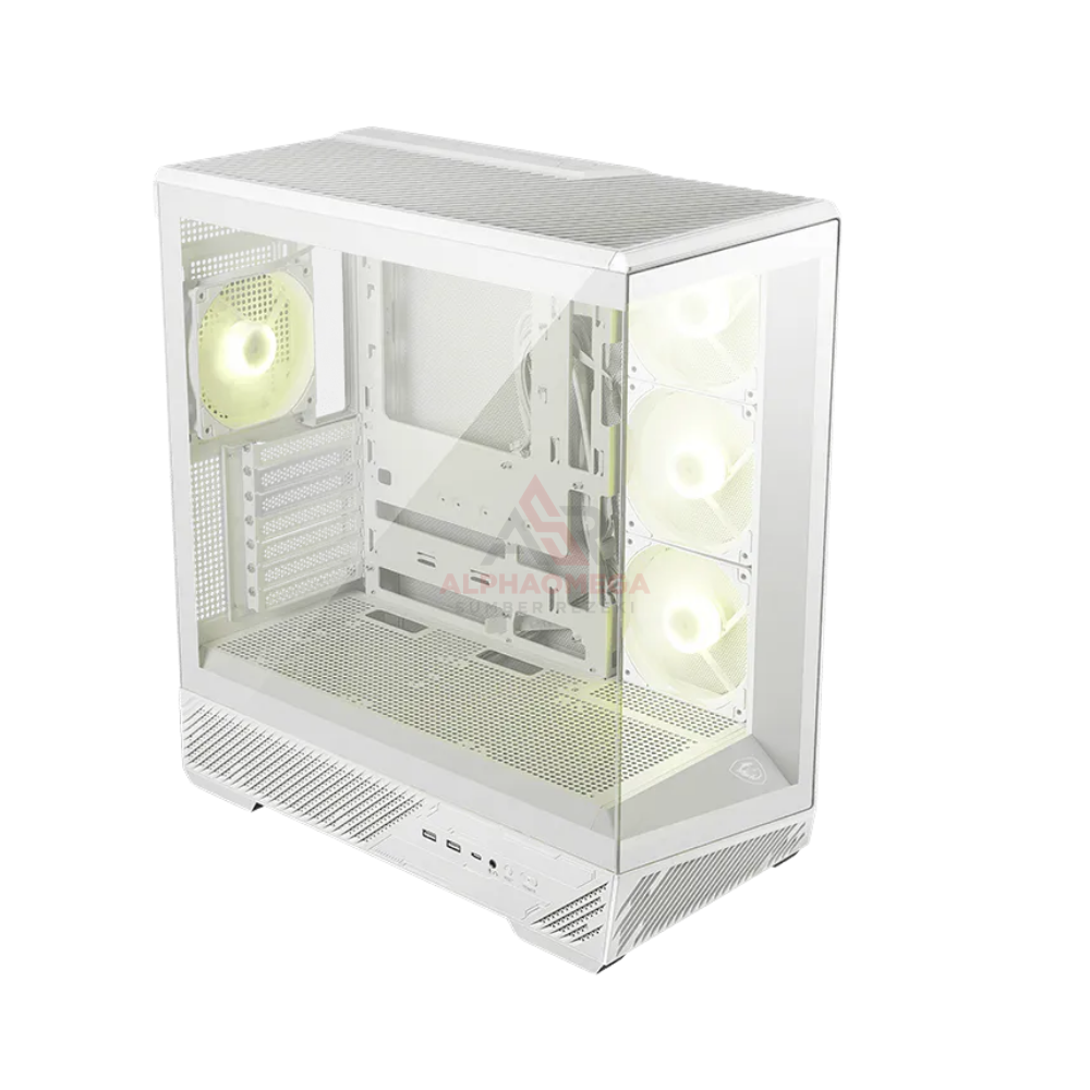 MSI MAG PANO 130R PZ WHITE Mid Tower Gaming Case Panoramic Tempered Glass ARGB ATX White Gaming Case GARANSI RESMI INDONESIA