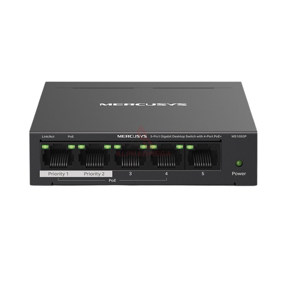 MERCUSYS MS105GP 5-Port Gigabit Desktop Switch PoE+ High Speed Ethernet Network Switch