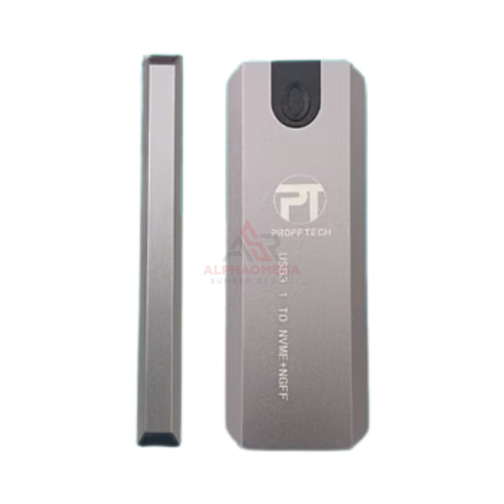 PROFFTECH SSD ENCLOSURE M.2 NVME + NGFF – Casing SSD External USB 3.1 High Speed, Support M.2 SATA & NVMe, Plug and Play