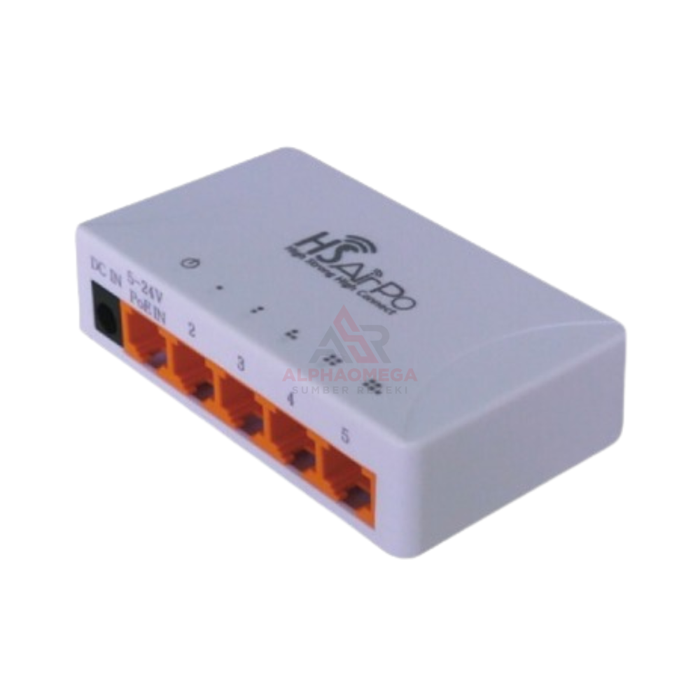 HSAIRPO DESKTOP PASSIVE POE SWITCH SW105P 5 Port Fast Ethernet PoE Switch Desktop