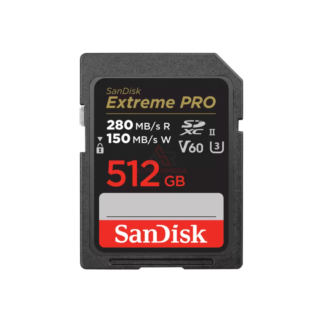 SanDisk Extreme PRO SD Card 512GB UHS-II Read 280MBs Write 150MBs SDSDXEP-512G-GN4IN 6K