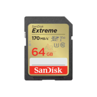 SanDisk Extreme SD Card 64GB Read 170MBs Write 80MBs SDSDXV2-064G-GNCIN 4K
