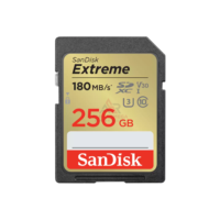 SanDisk Extreme SD Card 256GB Read 180MBs Write 130MBs SDSDXVV-256G-GNCIN 4K