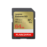 SanDisk Extreme GO SD Card 64GB Read 170MBs Write 80MBs SDSDXGN-064G-GNCIN 4K
