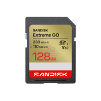 SanDisk Extreme GO SD Card 128GB Read 230MBs Write 110MBs SDSDXGN-128G-GNCIN 4K