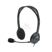 LOGITECH HEADSET H111 Stereo Headset 3.5mm Jack Noise Reducing Microphone untuk PC Laptop Smartphone