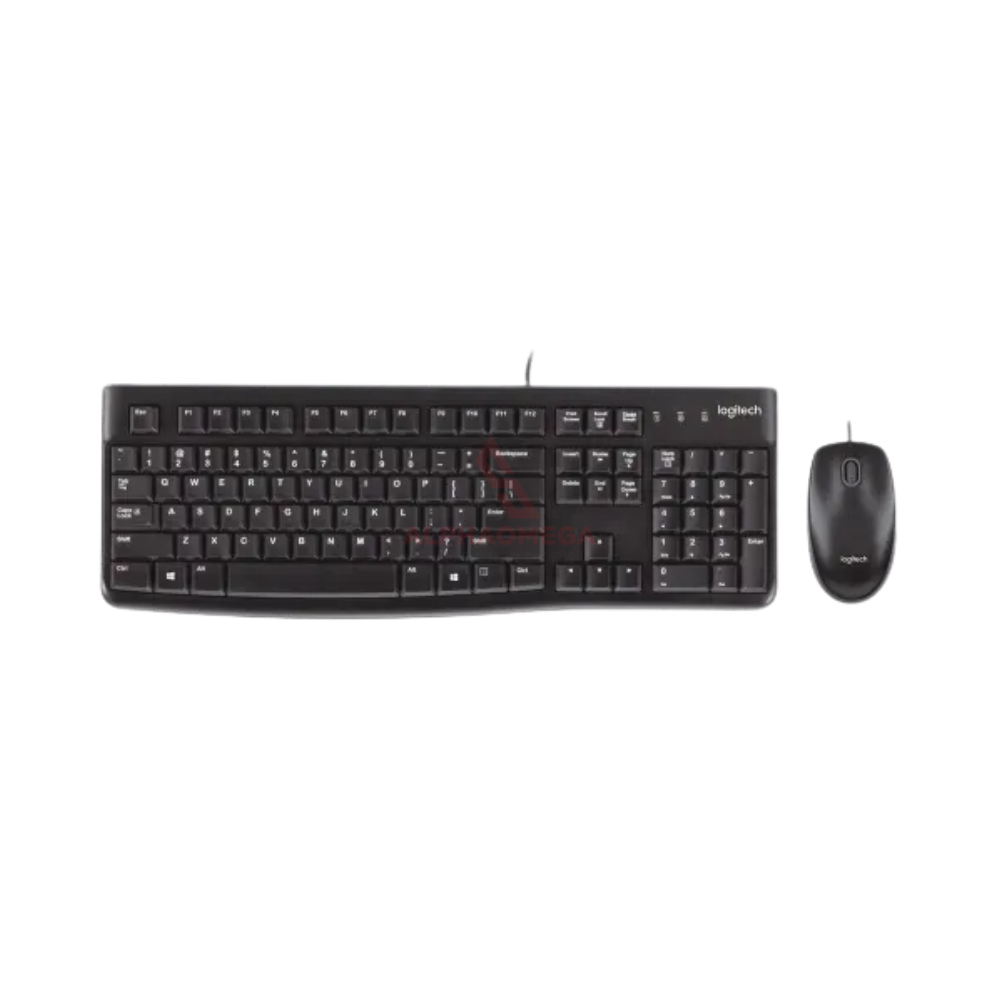 LOGITECH KEYBOARD + MOUSE MULTI MK120 USB Wired Combo Keyboard Mouse Full Size Tahan Lama untuk PC Laptop