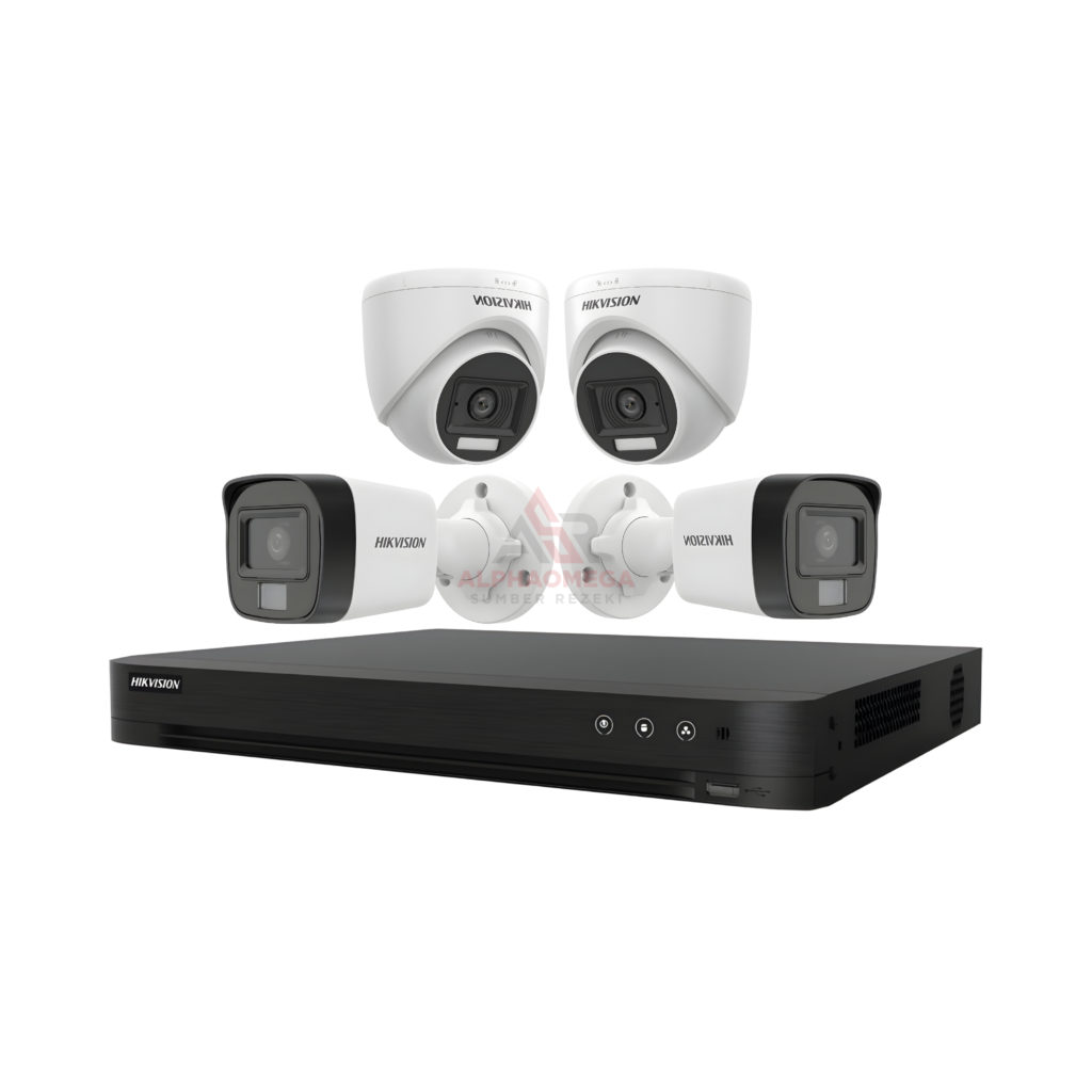 Paket Kamera CCTV Hikvision 4 Channel Full HD Rakitan Lengkap Siap Pakai
